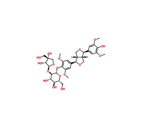 (-)-丁香樹(shù)脂酚-4-O-β-D-呋喃芹糖基-(1→2)-β-D-吡喃葡萄糖苷|136997-64-3